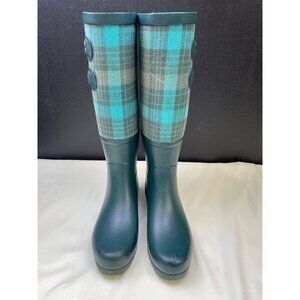 Ugg Australia Women's Green Plaid Rain Boots/ Shoes Size 5 SKU 5617